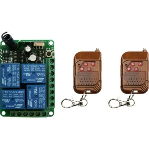 DC 12V 24V 4CH 4 Channel Wireless Remote Control Switch,315 433mhz Transmitter Receiver Relay Switch Garage Doors, Rolling Gate