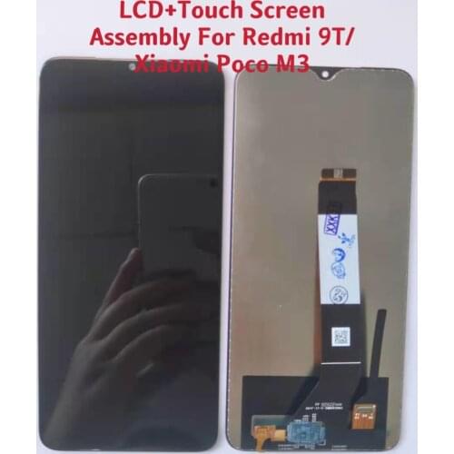 10 PCS/Lot No Dead Pixel 6.53" Display For Xiaomi Redmi POCO M3 Redmi 9T LCD With Touch Screen Digitizer Full Assembly Parts