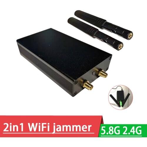 Dual-Channel 2.4Ghz 5.8Ghz WiFi swept jammer signal Shielded FOR 2.4G 5.8G Bluetooth interference RF power amplifier + Antenna