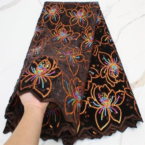 Nigerian Sequins Lace Fabric 2021 Latest Hood Quality Velvet Lace Fabric Embroidered African Tulle Hole Lace Fabric 4303B