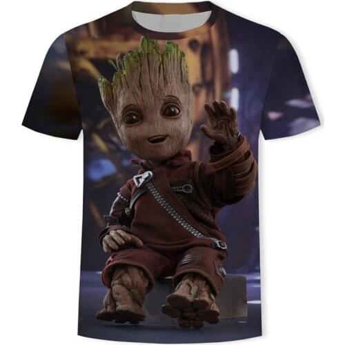 Hip Hop Groot Guardians of the Galaxy 3D Printing T-shirt Men Funny T shirt Short Sleeve Unisex Novelty Summer Children Tshirt