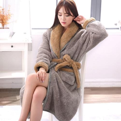 2020 New Winter Thick Warm Flannel Japanese Kimono Robes For Women Long Sleeve Coral Velvet Bathrobe Sleepwear Homewear Clothing