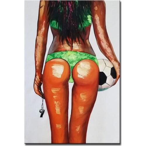 Mintura Art Large Size Hand Painted Football Baby Oil Paintings on Canvas Modern Abstract Wall Art Picture For Living Wall Decor