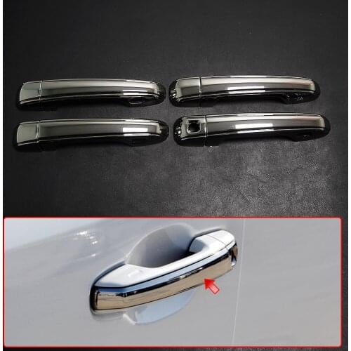 Black Titanium Exterior Door Handle Protector Cover Trim Outer Outside Access Door Handle Set For Lexus LX570 GX460 2010-2021