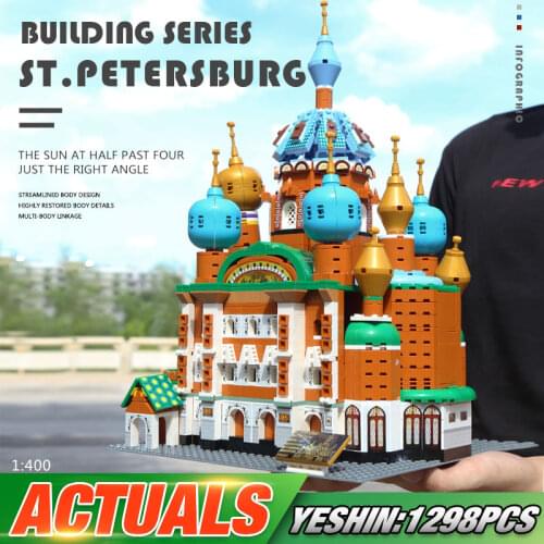 Yeshin Architecture Building Blocks Bricks The ST.Petersburg Castle Model Assembly Street Bricks Kids Christmas Gifts Toys Kits