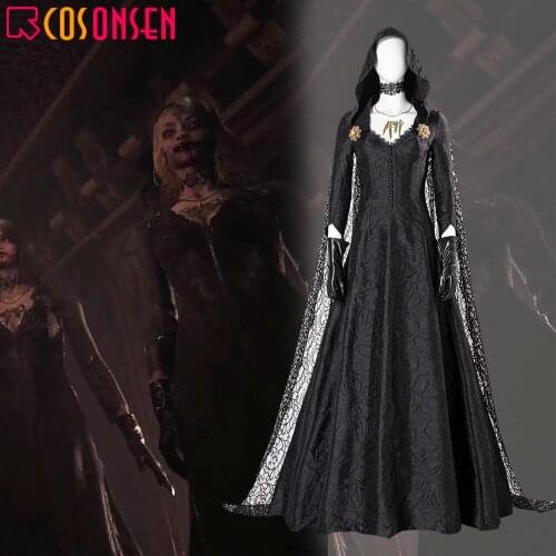COSPLAYONSEN Bela Dimitrescu Cosplay Costume Daniela Black Halloween Outfit Full Set Custom Made