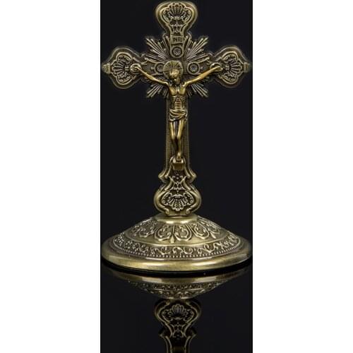 Cross Crucifix Christ Catholic Jesus Religious Church Decoration Stand Wall Antique Home Chapel Decor
