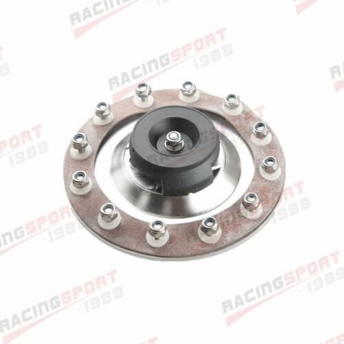 57mm Cap Open Aluminum Billet Fuel Cell/ Surge Tank Cap Flush Mount 12 Bolt Silver