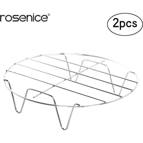 2pcs Pot Steamer Kitchen Cookware Stainless Steel Silver Cooking Ware Round Steaming Rack Stand Kitchen Heating Supplies