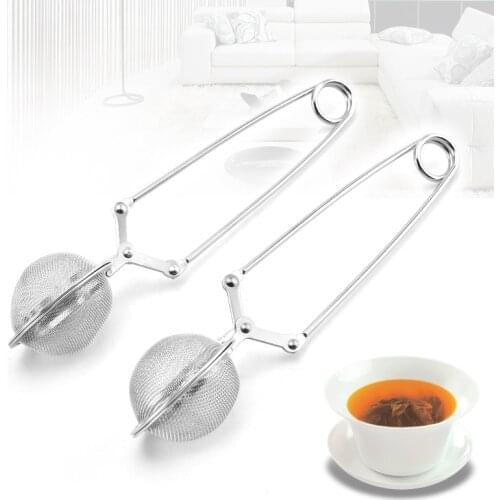 Multifunctional Handle Tea Ball Clip Tea Infuser Stainless Steel Sphere Mesh Tea Strainer Coffee Herb Spice Filter