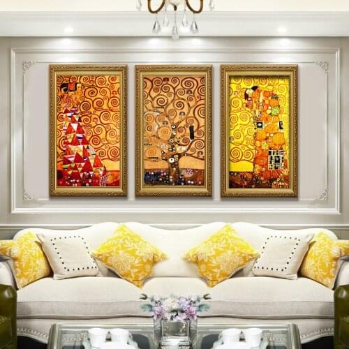 Gustav Klimt Kiss Life Tree Posters And Prints Wall Art Canvas Painting Picture For Living Room Hallway Home Decor Free Shipping