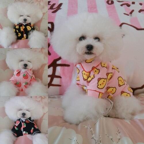 New Strawberry Chicken Pajamas Four Season Teddy Pet Dog Clothes Dog Christmas Clothes Dogs Pets Clothing Fashion Clothing