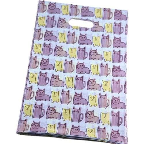 New Design Wholesale 50pcs/lot 25*35cm Plastic Lovely Cartoon Gift Packaging Bags Wedding Favors and Gifts Package Bags