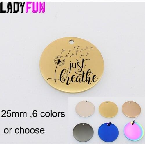 Just Breathe Dandelion Charm Stainless Steel Inspirational Mommy Charms High Polish Mirror Pendant 10pcs