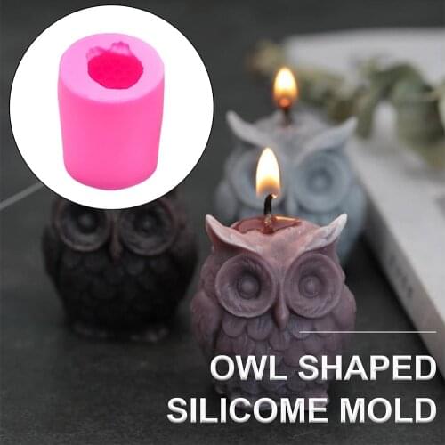1PC 3D Silicone Owl Candle Mold DIY Handmade Resin Mold for DIY Candle Handmade Craft Making Plaster Wax Candle Owl Shape Mould