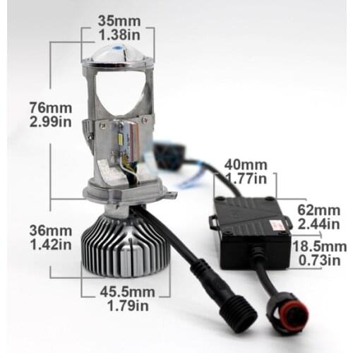 1 SET H4 G6 LED Hi-Low MINI Projector Lens Headlight For Car Clear Dual Beam Pattern 12V 5500K NO Astigmatic Problem 70W 12000LM