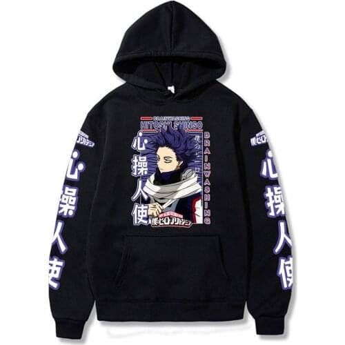 Harajuku Anime My Hero Academia Hitoshi Shinsou Cartoon Men Hoodies Boku no Hero Academia Unisex Long Sleeve Winter Sweatshirts