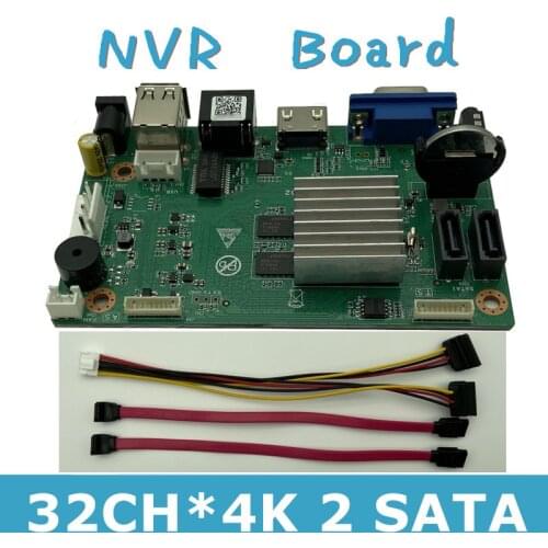 32CH*4K H.265 Motion Detection NVR DVR Network Digital Vidoe Record Max 2*14TB with SATA Line IP Camera ONVIF CMS XMEYE CCTV