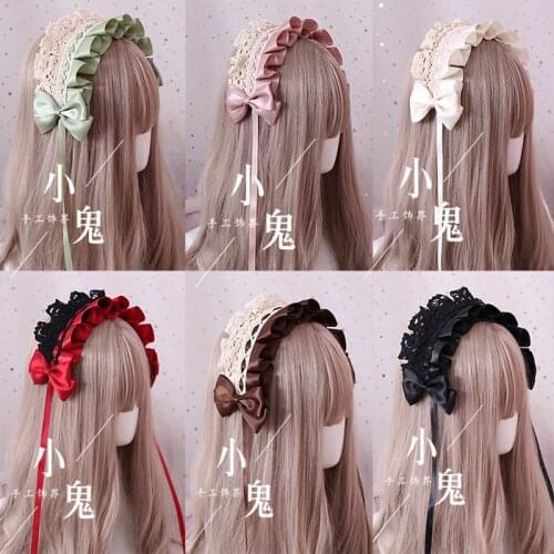 Japanese Soft sister Lolita Headband Lace Hairpin Sweet Daily Hairhoop Bowknot KC Headdress Handmade Hair Clip Hair Ornaments