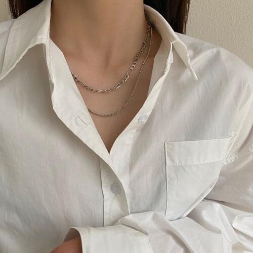Niche Design Double Layer Stacked Cool Necklace Womens New Fashion Versatile Temperament Clavicle Chain Neck Chain