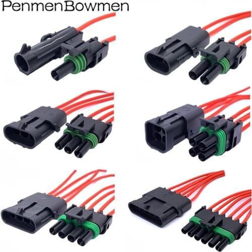 1 2 3 4 6Pin Delphi 2.5MM Auto Weather Pack Electrical Plug Waterproof Female Male Connector Wire Harness 12015792 12015797