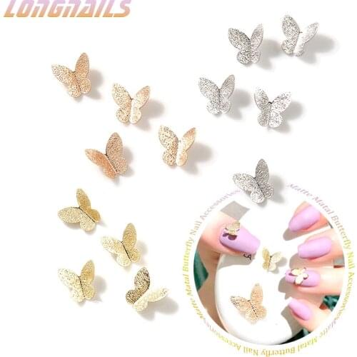 120/60/12pcs Japanese Accessories Matte Butterfly Aurora 7*8mm Metal Decorations Bears,Rivet,Clay Peacock Nail Arts Ornament 3Ds