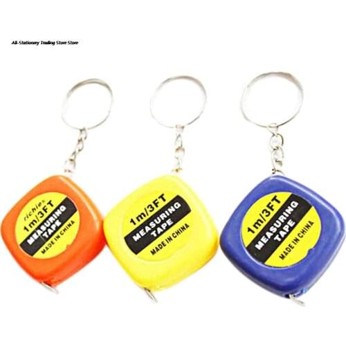 1M Easy Retractable Tape Measure Pull Ruler Mini Tape Measures Keychain Key Ring Measuring Tools 1PCS Color Random