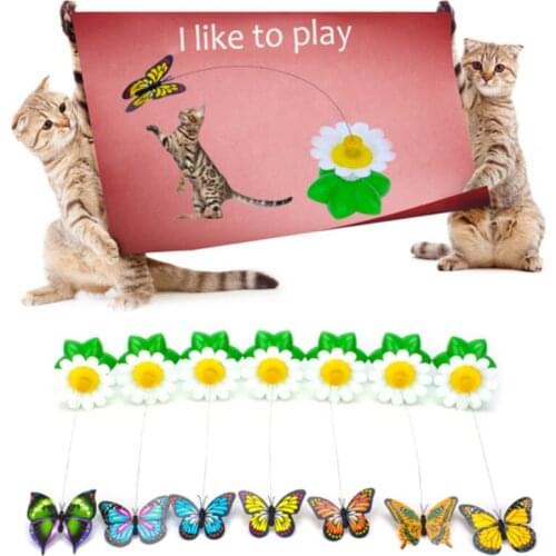 1PC Plastic Automatic Electric Rotating Cat Toy Colorful Butterfly Bird Funny Pet Kitten Dog Interactive Training Toys For Cat