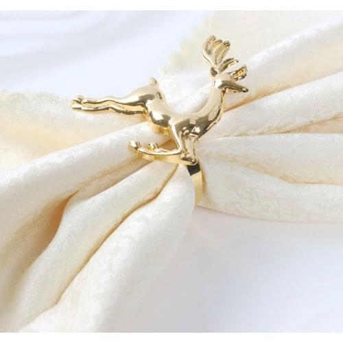 12pcs/lot Christmas deer napkin rings Silver Gold Alloy napkin buckle napkin buckle hotel wedding party table decoration
