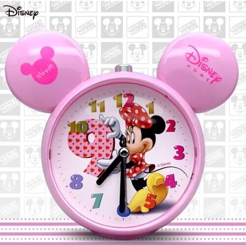 2021 Disney Minnie Lazy Wake Up Mute Alarm Clock Student Bedroom Cartoon Cute Music Creative Bedside Alarm Clock