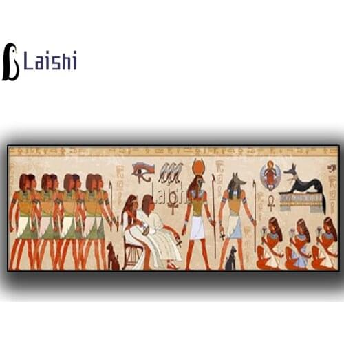 Large Full round square diamond embroidery Retro Egypt Queen Cleopatra diamond painting 5D square by hand 3d gift picture decor