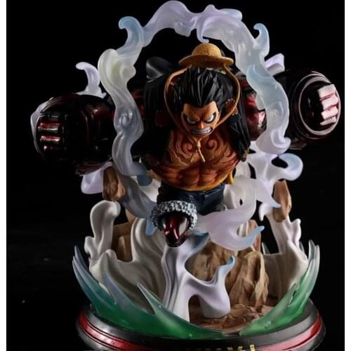 Anime O.n.e.P.i.e.c.e Four Gears Double Fist Tekken Luffy Fighting Scene Statue Boxed Figure Approximately 28cm