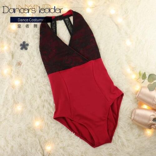 Ballet Leotard for Women Lace Stitching Gymnastics Clothing Adult Halter Neck Sleeveless One-piece Aerial Yoga Clothing