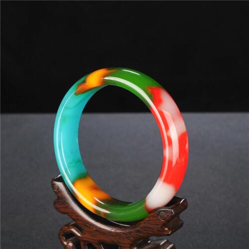 Natural Color Jade Bangle Bracelet Genuine Hand-Carved Charm Jadeite Jewelry Fashion Accessories Amulet for Men Women Lucky Gift