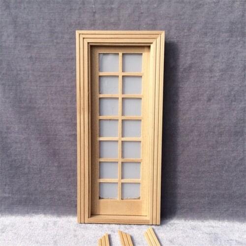 Wooden 1:12 Scale Miniature Dollhouse Door DIY Doll House Furniture Accessories