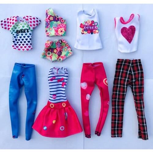 New Doll Clothes For Barbie Daily Mini Dress For Doll Handmade Cute Mini Daily Wear Shoes Miniature Accessories For 11.5'' Toys