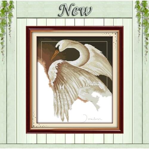 A swan duck decor painting crafts animals Counted Print on canvas DMC Needlework Kits Embroidery Sets 14CT 11CT DIY Cross Stitch
