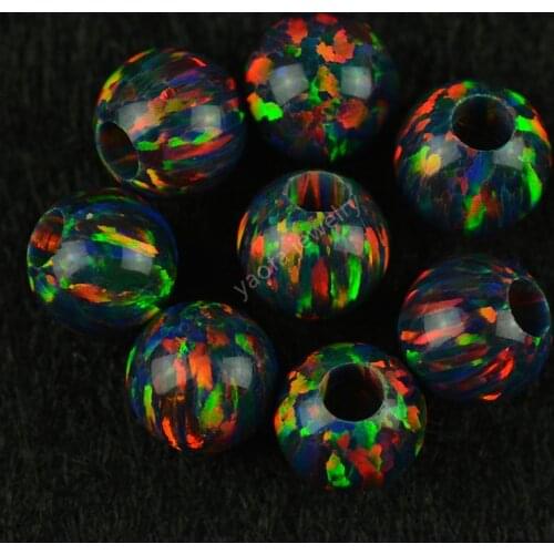 Best sale 2mm-6mm full drilled op32 synthetic black opal bead for necklace