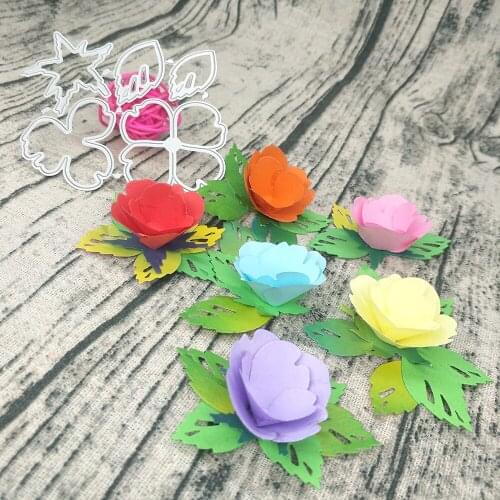 Metal cutting mold for flowers with leaves, scrapbook, photo frame, photo album decoration, DIY, handmade art