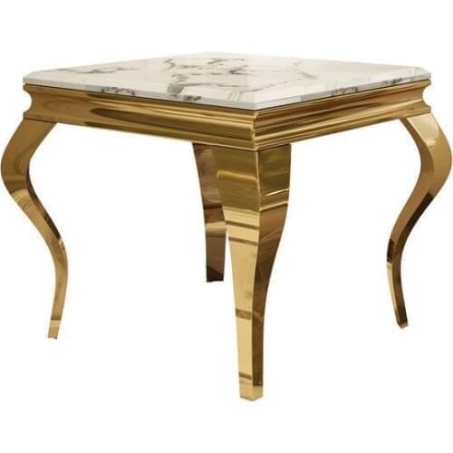 Metal base with marble top coffee table end table