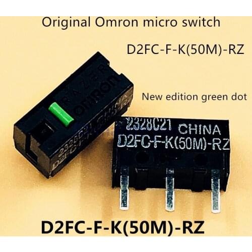 4pcs/pack original Omron D2FC-F-K(50M)-RZ mouse micro switch mouse buttons green dot more than 50 millions click lifetime