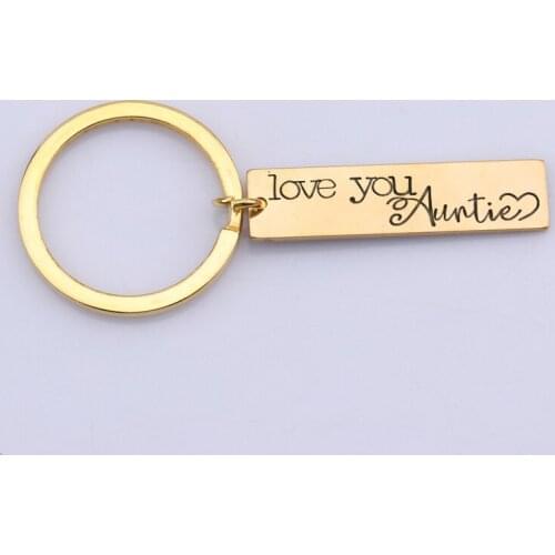 Stainless Steel Custom Name Fashion Trend Exquisite Gifts To Boyfriend Girlfriend Family Keychain Personality Engraved:Love You