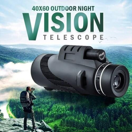 40X60 HD2000T resolution Monocular Telescope FMC Broadband Green Film With Smart Phone Holder Suitable For Hiking Camping Touris