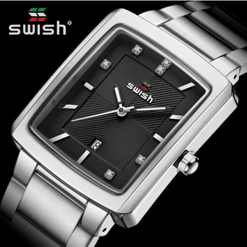 Mens Stainless Steel Quartz Watch Classic Business Wristwatches Mens Luxury Big Clock Male Waterproof Sports Military Timepiece