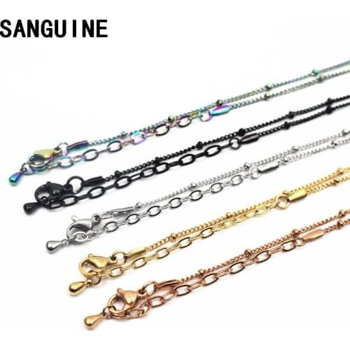 New Arrival 3pcs/lot Stainless Steel Chains Necklace 45+5cm pendant Chains Floating Locket Women Jewelry