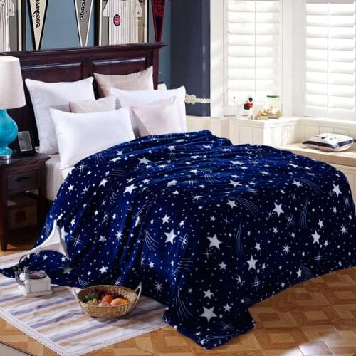 2020 Star star bed blanket 200x230 cm high density suede blanket sofa / bed, can be used