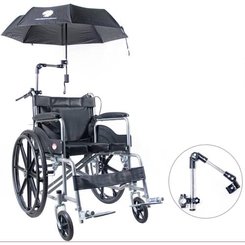 Wheelchair Umbrella Connector Stroller Stainless Steel Umbrella Stands Any Angle Swivel Bicycle Umbrella Holder Rain Gear Tool
