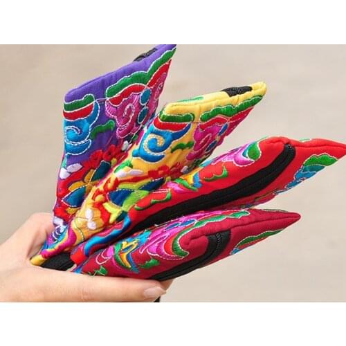 1pcs/lot embroidery coin purse national trend day clutches embroidered clutch bag vintage cotton soft wallet