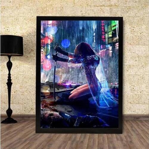 Cyberpunks Poster on The Wall Gaming Room Decor Play Station Canvas Picture for Living Room Prints on Loft Interior Cuadros