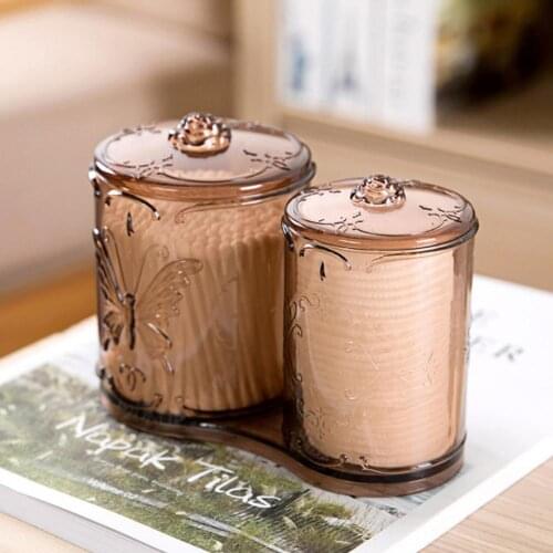 Transparent Cotton Puff Storage Box Square Plastic Cotton Swab Glove Box Desktop Dustproof Cosmetic Jewelry Organizing Box